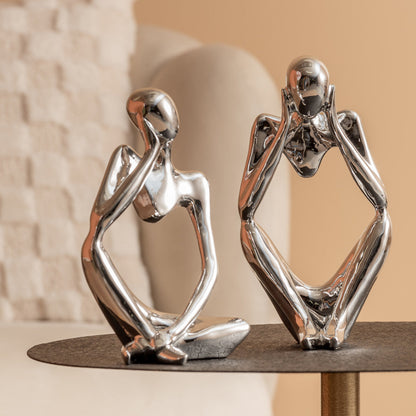 Present Time - Statue Imagine in Silver