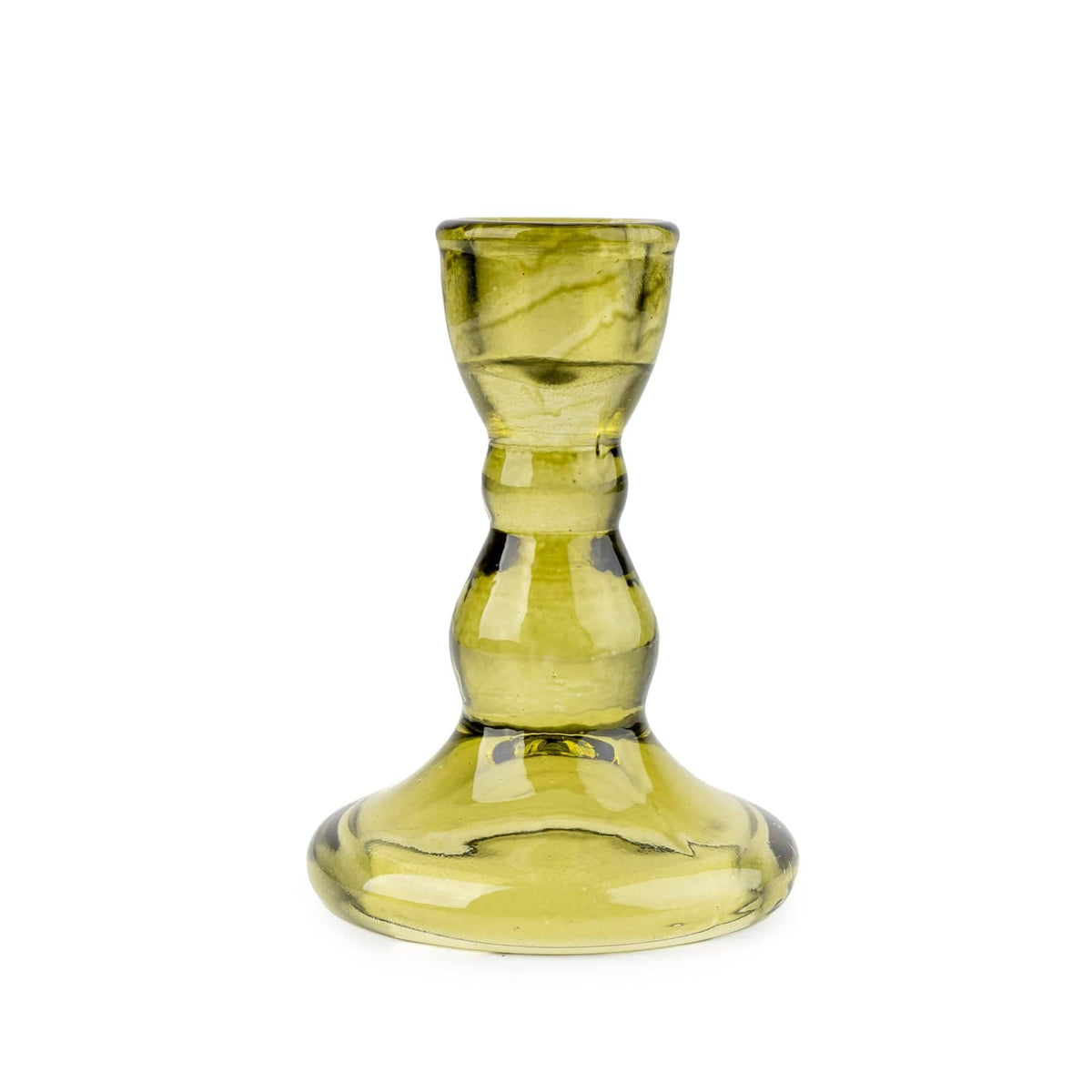 Small Glass Candle holder - Green
