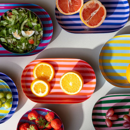 Small Oval Striped Tray - Various