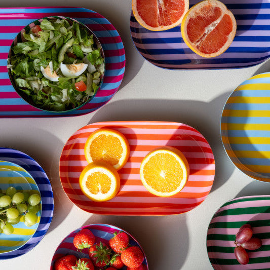 Round Striped Summer Plate  - Various