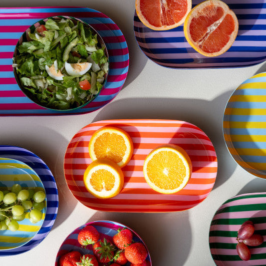 Round Striped Summer Bowl - Various