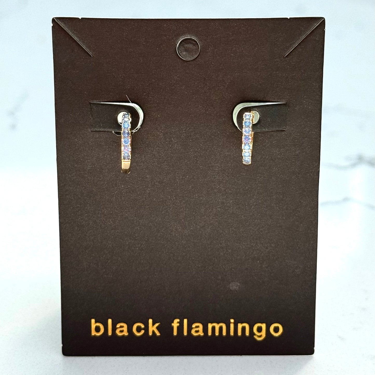 Black Flamingo - Pacific Blue Huggie