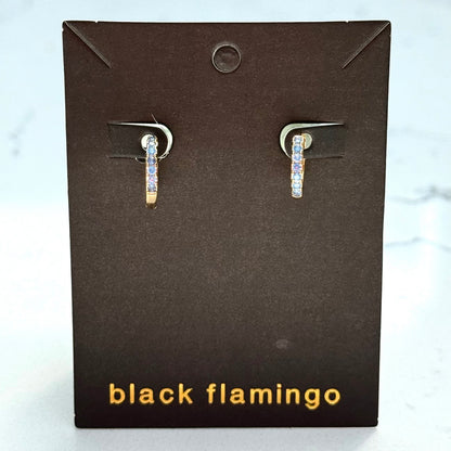 Black Flamingo - Pacific Blue Huggie