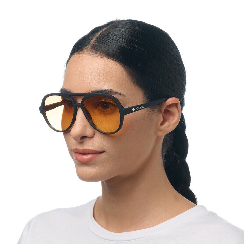 OKO21-BK-YE  Alessio - Black - Yellow Lense