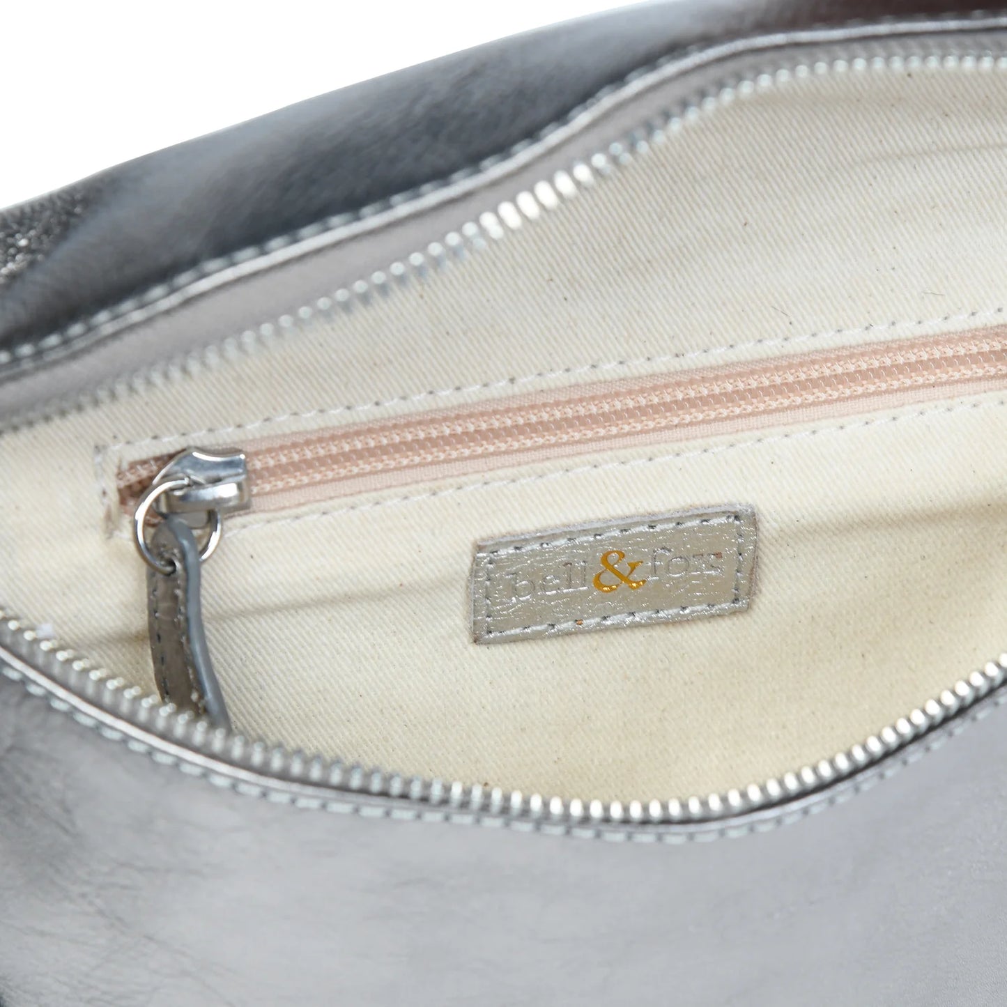 bell&fox LIBERTY Crossbody Bag in Gunmetal Metallic Leather