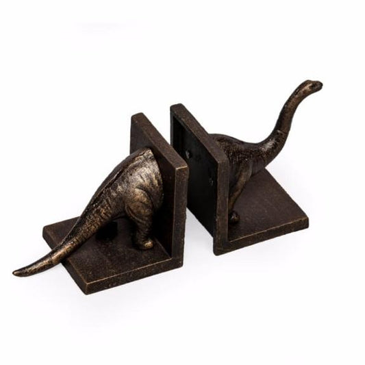 Bookends - Cast Ironed Antiqued Brontosaurus Bookends