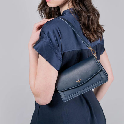 Fable England - Ditzy Navy Shoulder Bag