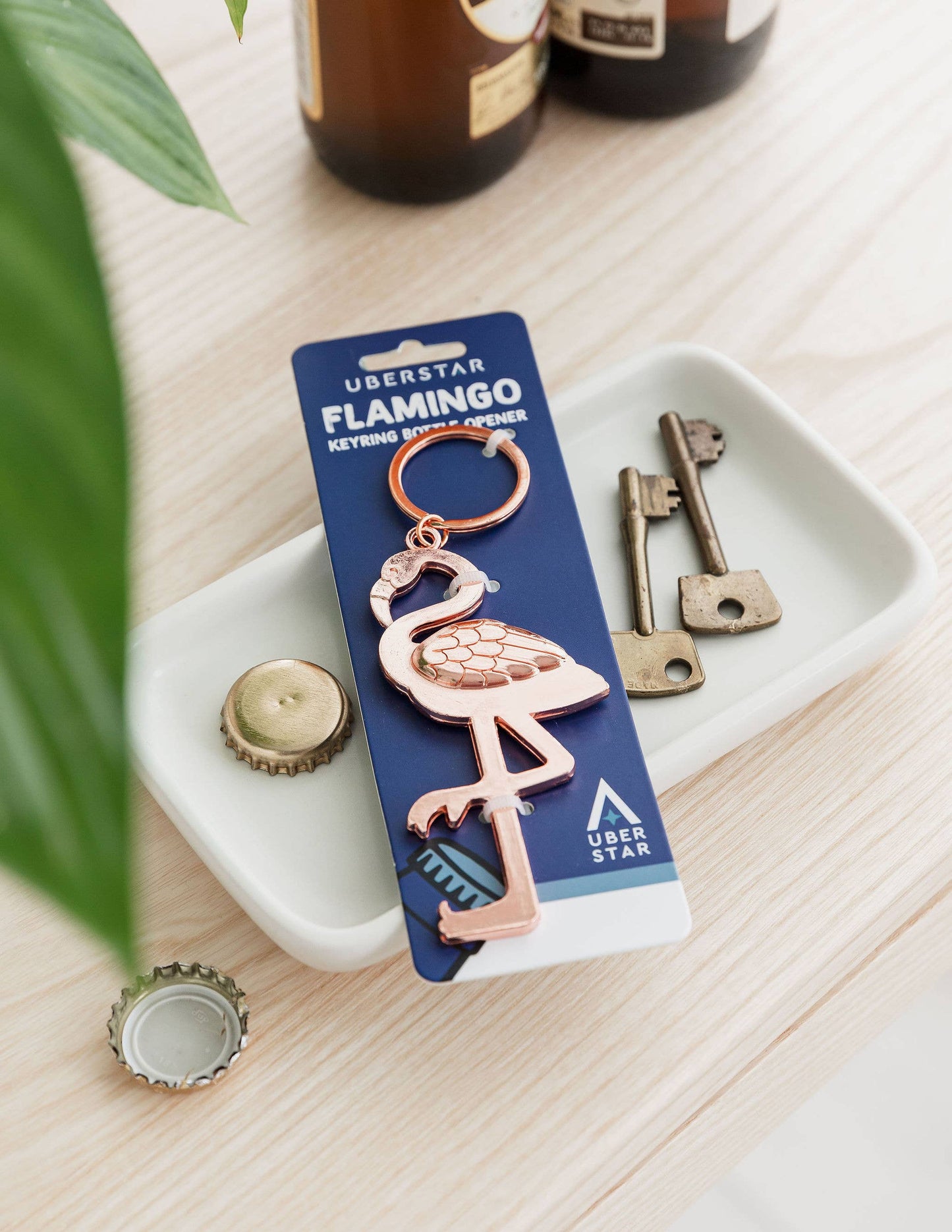 Flamingo Keyring Bottle Opener