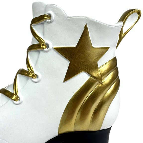 Retro Roller Skate Vase - White / Gold / Black