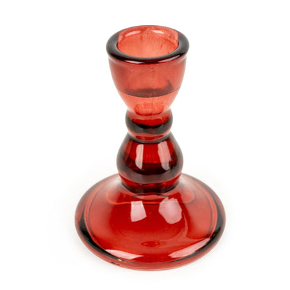 Small Glass Candleholder - Red