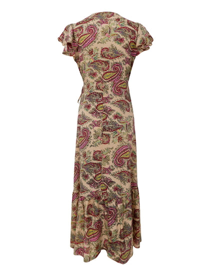 Black Colour - Luna Flared Wrap Dress - Ruby Meadow