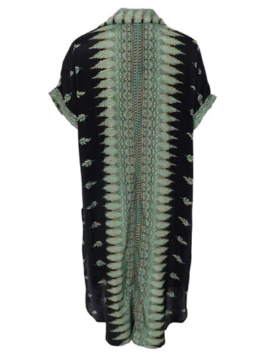 Black Colour Fall Green Kaftan Tunic