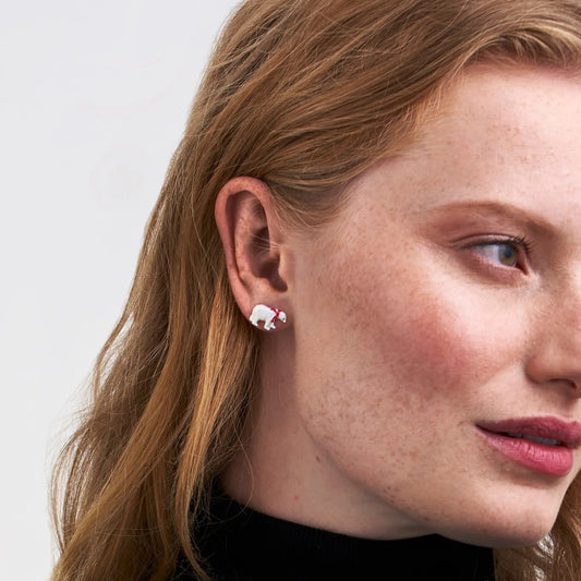 Fable - Cosy Polar Bear Stud Earrings - Silver