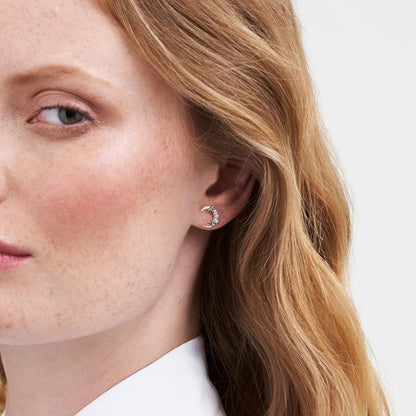 Fable - Nightshade Moon Stud Earrings - Silver