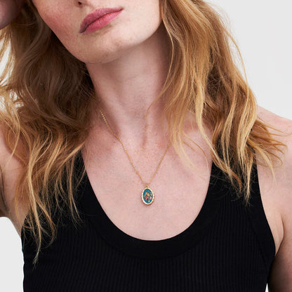 Fable - Roses Vintage framed Necklace - Gold