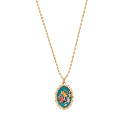 Fable - Roses Vintage framed Necklace - Gold