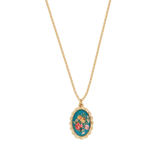 Fable - Roses Vintage framed Necklace - Gold