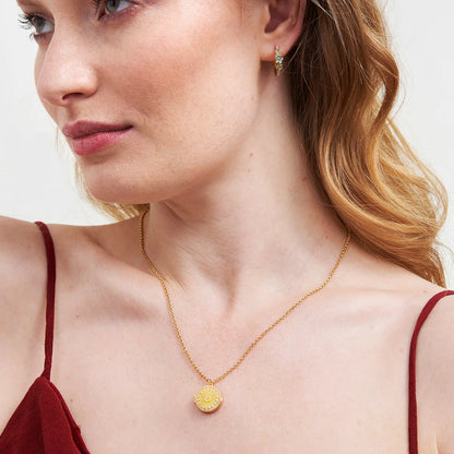 Fable England -Gold Sun Locket Necklace
