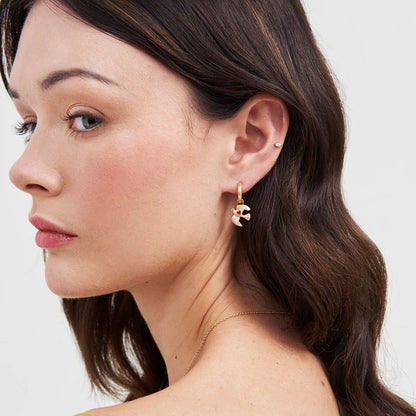 Fable England - Gold Love Dove Huggie Earrings