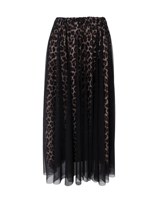 Black Colour - Black Leo Mesh Skirt