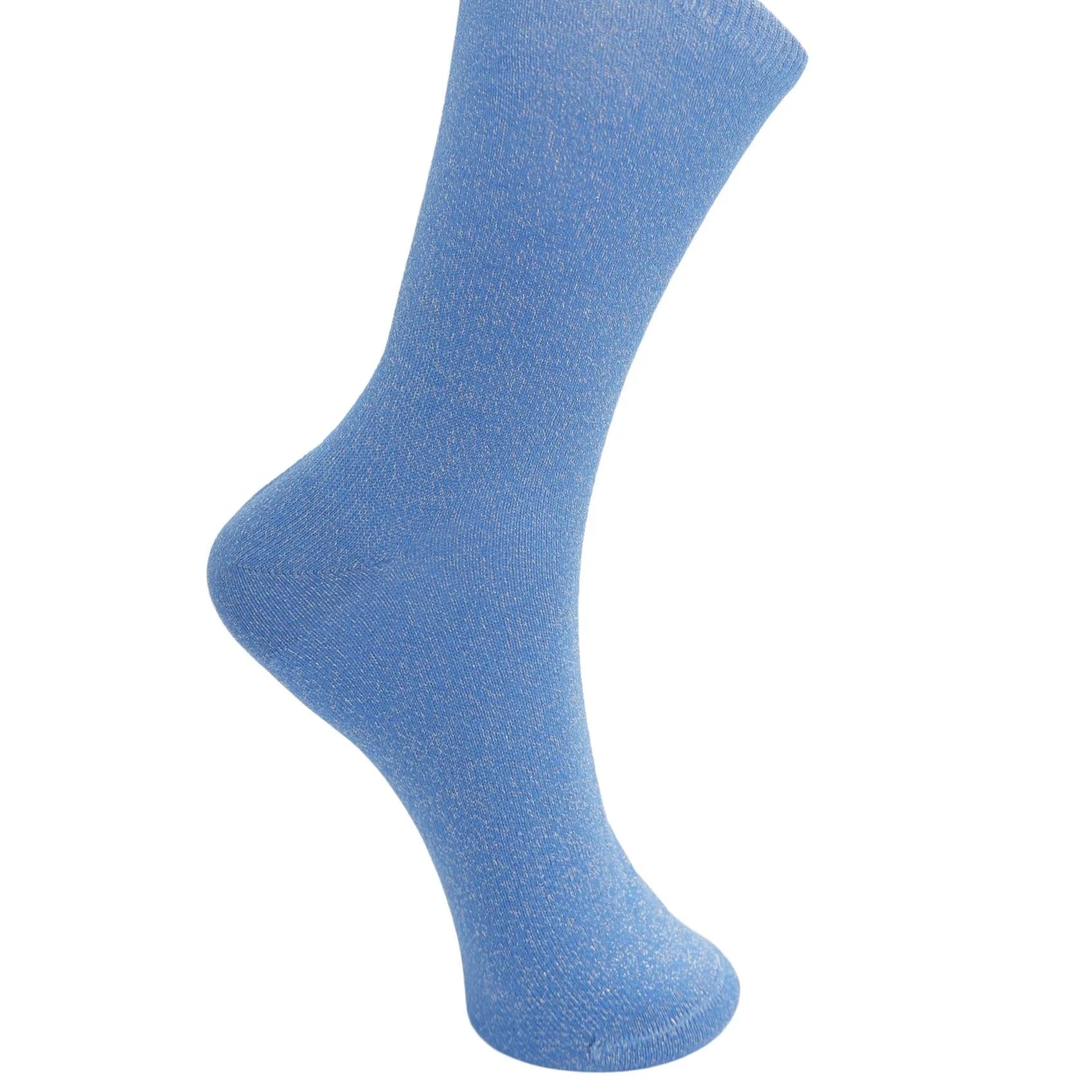 Blue sock on a white background