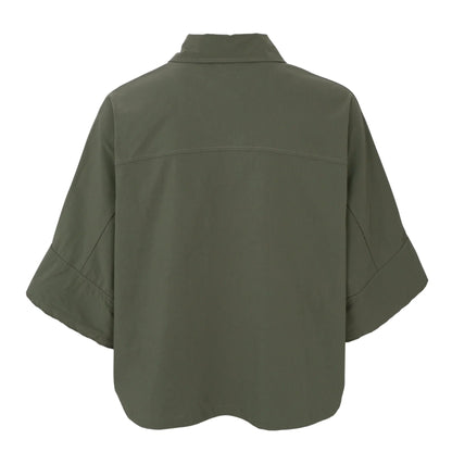 Black Colour - Davina Loose Shirt - Army Green