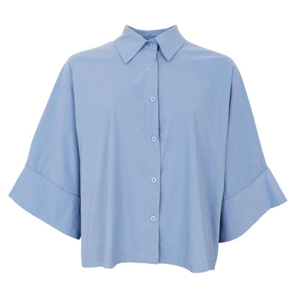 Black Colour - Davina Loose Shirt - Dust Blue