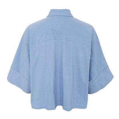 Black Colour - Davina Loose Shirt - Dust Blue