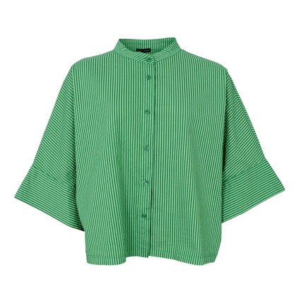 Black Colour - Ally Loose Shirt - Green