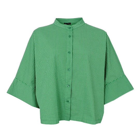 Black Colour - Ally Loose Shirt - Green