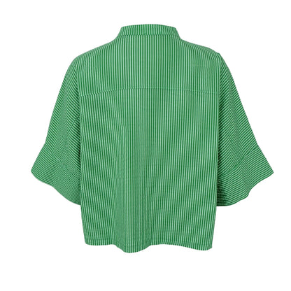 Black Colour - Ally Loose Shirt - Green