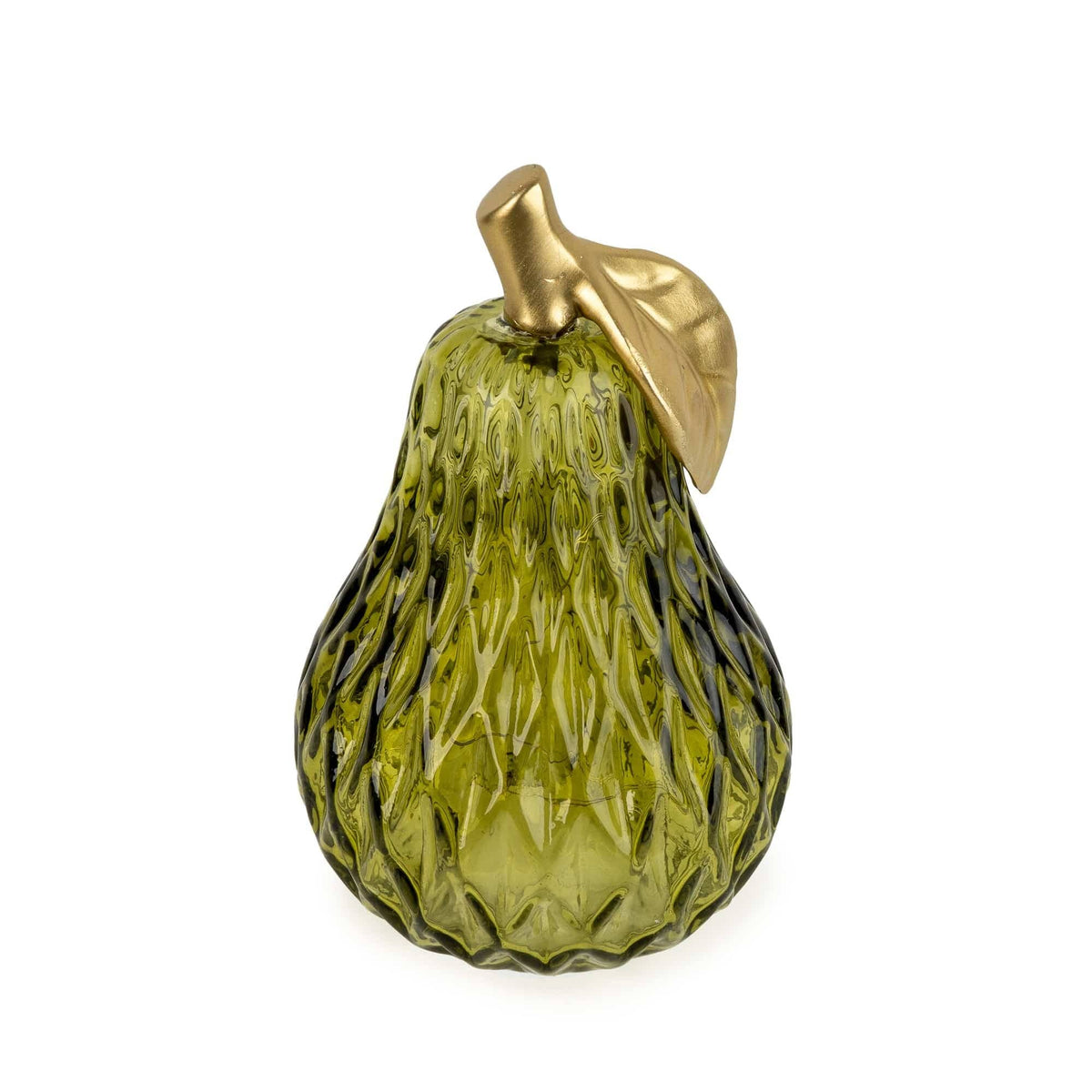 Glass Pear Green LED Lamp