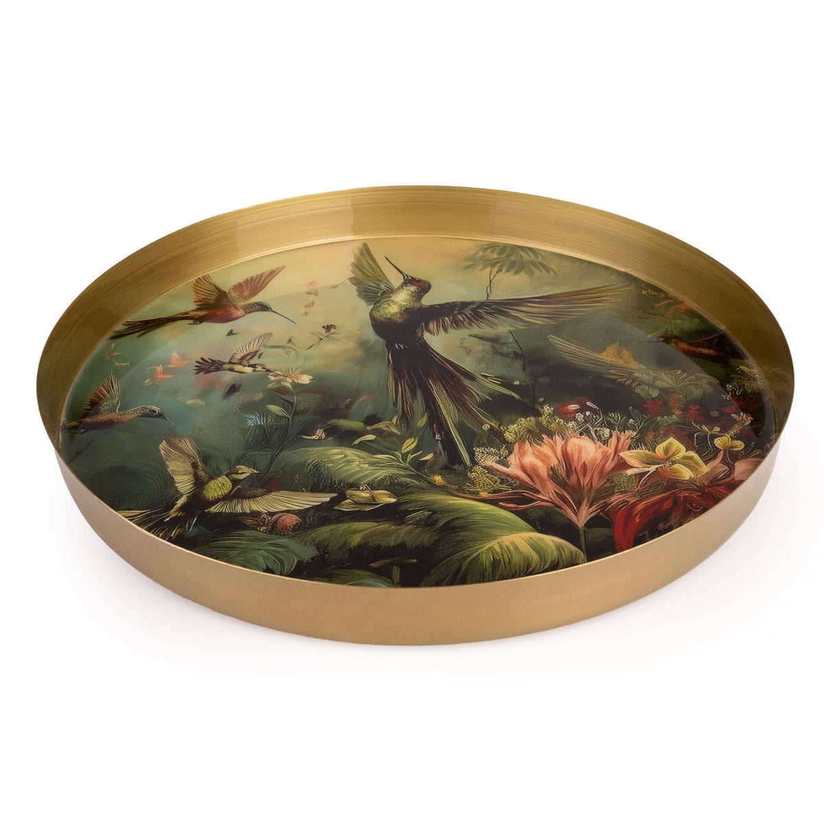 Hummingbird design Metal Tray