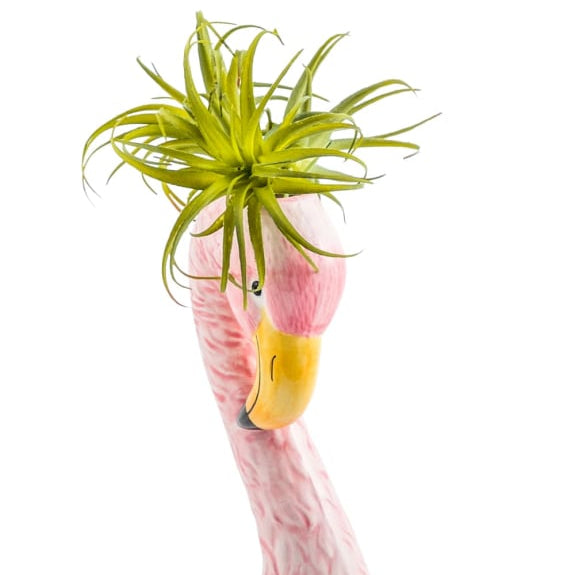 Small Ceramic Pink Flamingo Head Vase