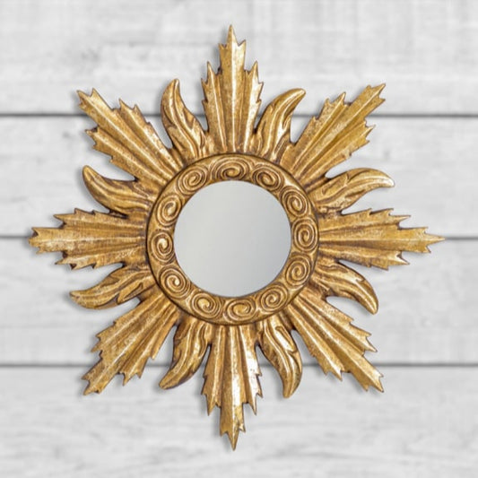 Small Antique Gold Ornate Framed Mirror