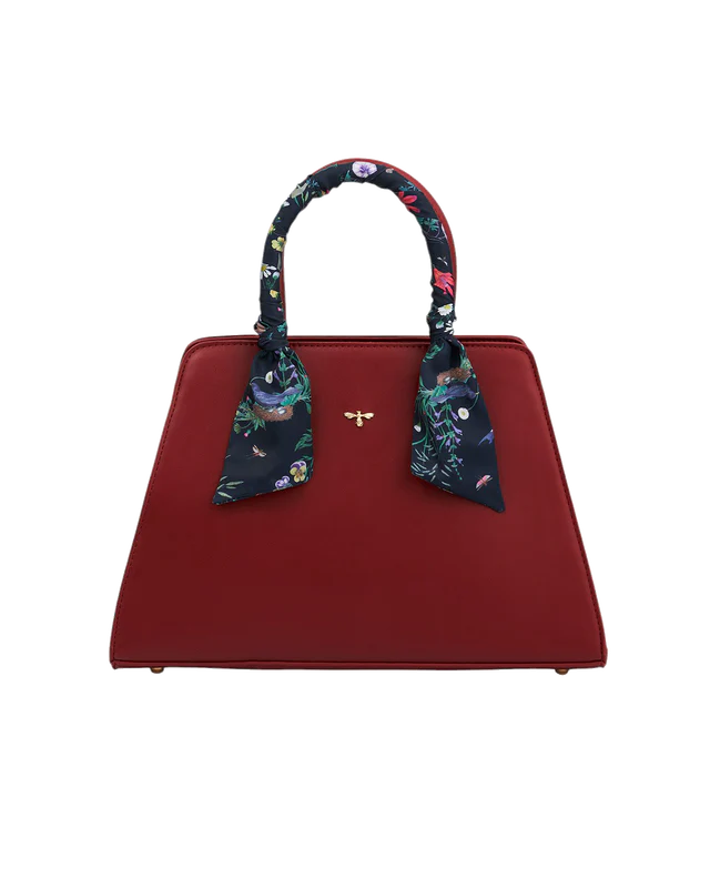 Fable England - Burgundy Large Structured Tote