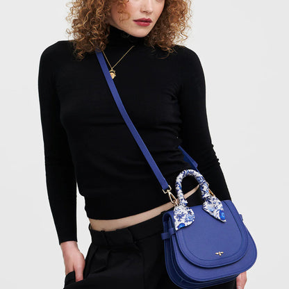 Blue Agnes Top Handle Saddle Bag