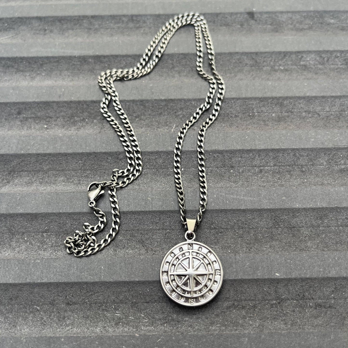 Sons Limited - Compass Necklace - Silver/Gunmetal Compass