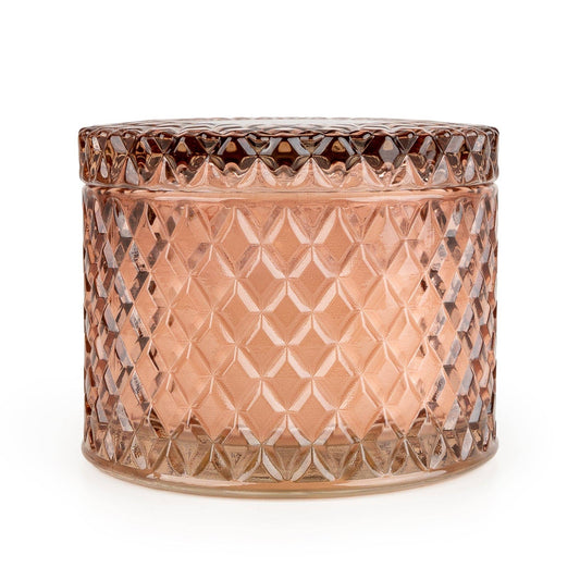 Round Embossed Candle Jar - Jhangye Pink