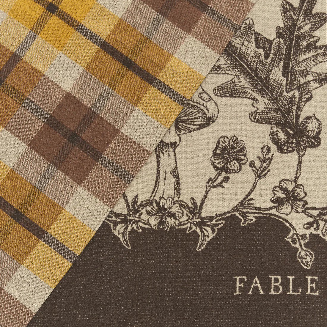 Fable England - Taupe Woodland Tales Jacquard Scarf