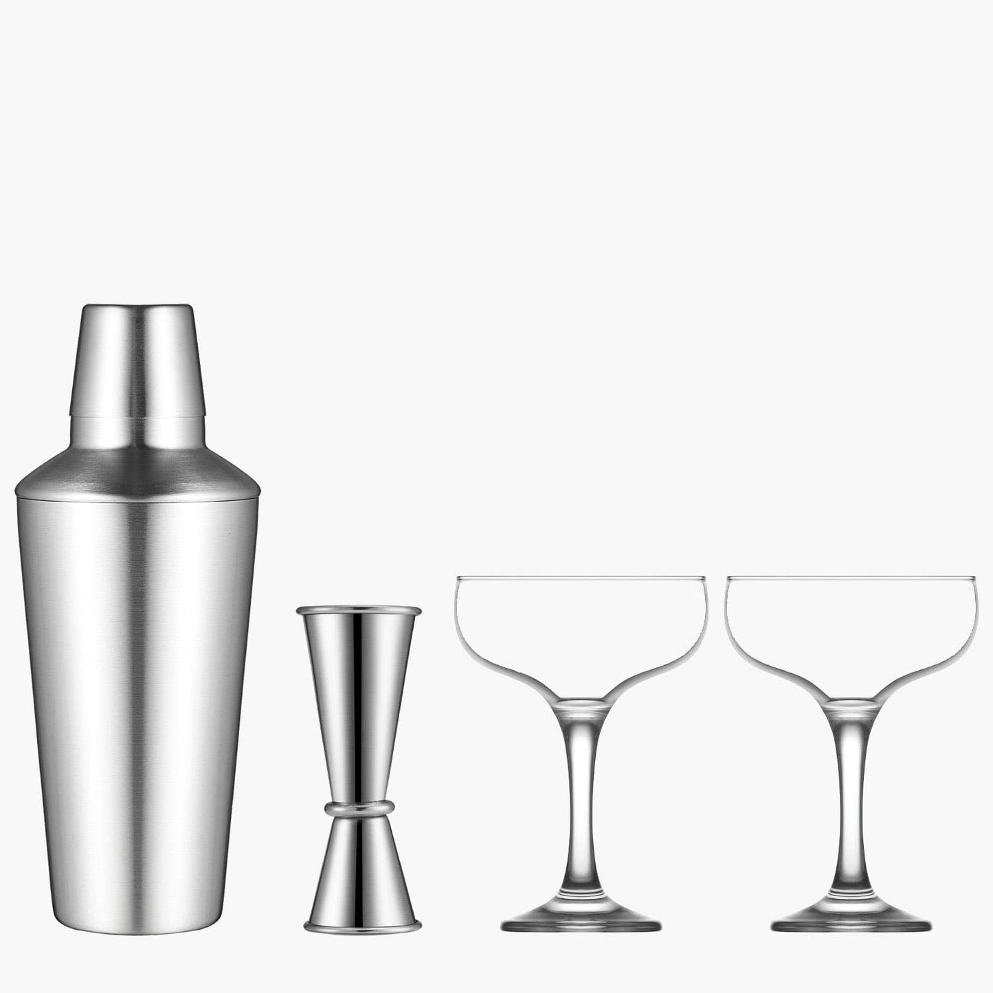 Espresso Martini Cocktail Set with Two Cocktail Glasses