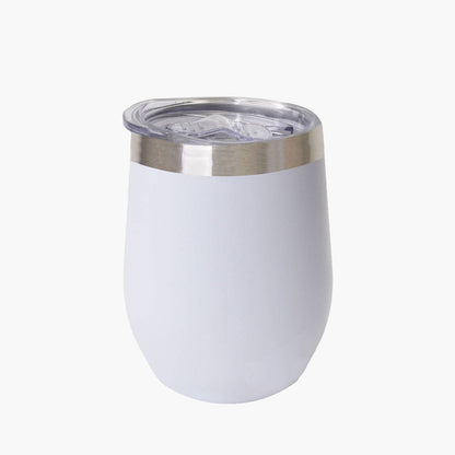 Insulated Travel Wine Tumbler with Lid 350ml (12oz): Blue