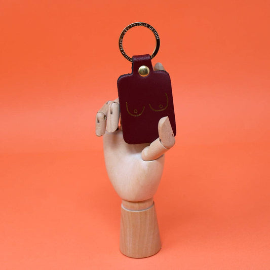 Boobs Key Fob: Oxblood