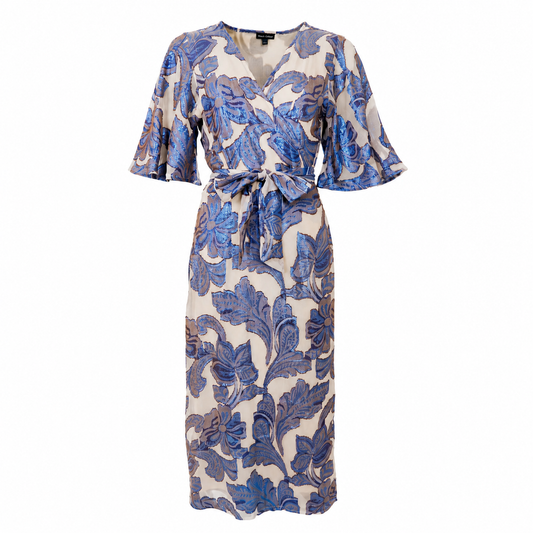 Black Colour - Kenzie Wrap Dress - Blue