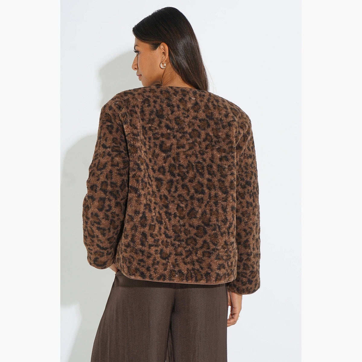 Leopard Print Reversible Jacket in Brown - Medium (UK 12-14)