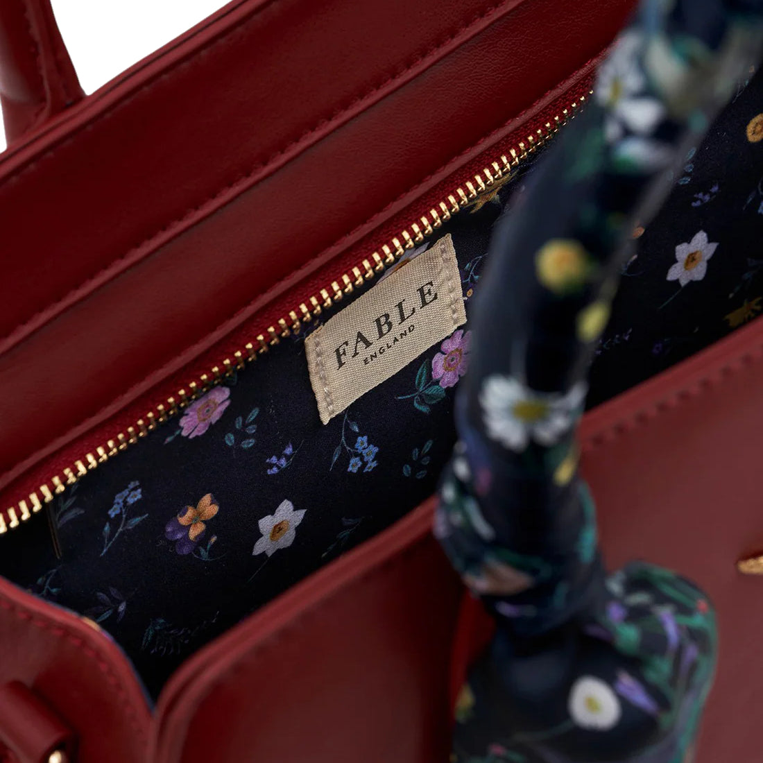 Fable England - Burgundy Large Structured Tote