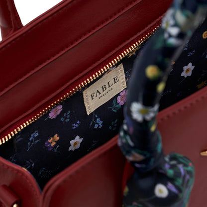 Fable England - Burgundy Large Structured Tote