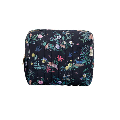 Fable England - Navy Large Quilted Make Up Bag
