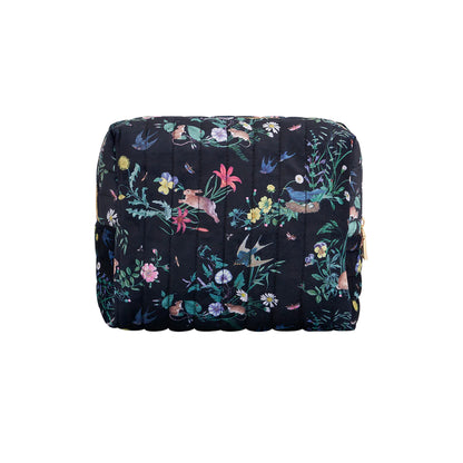 Fable England - Navy Large Quilted Make Up Bag