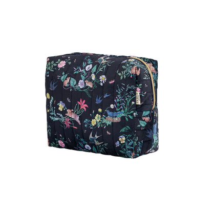 Fable England - Navy Large Quilted Make Up Bag